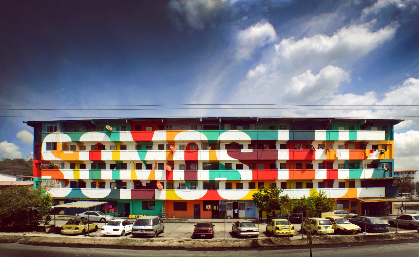 Edificio intervenido por Boa Mistura en El Chorrillo, Panamá