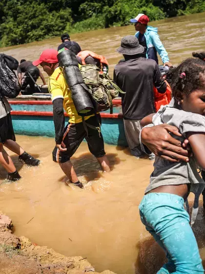 Migrants venezolanos en Darien, Panama. 